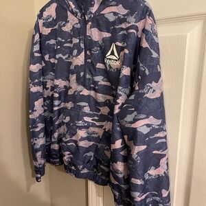 Reebok Women’s Camouflage Hoodie - Navy and Light Pink
